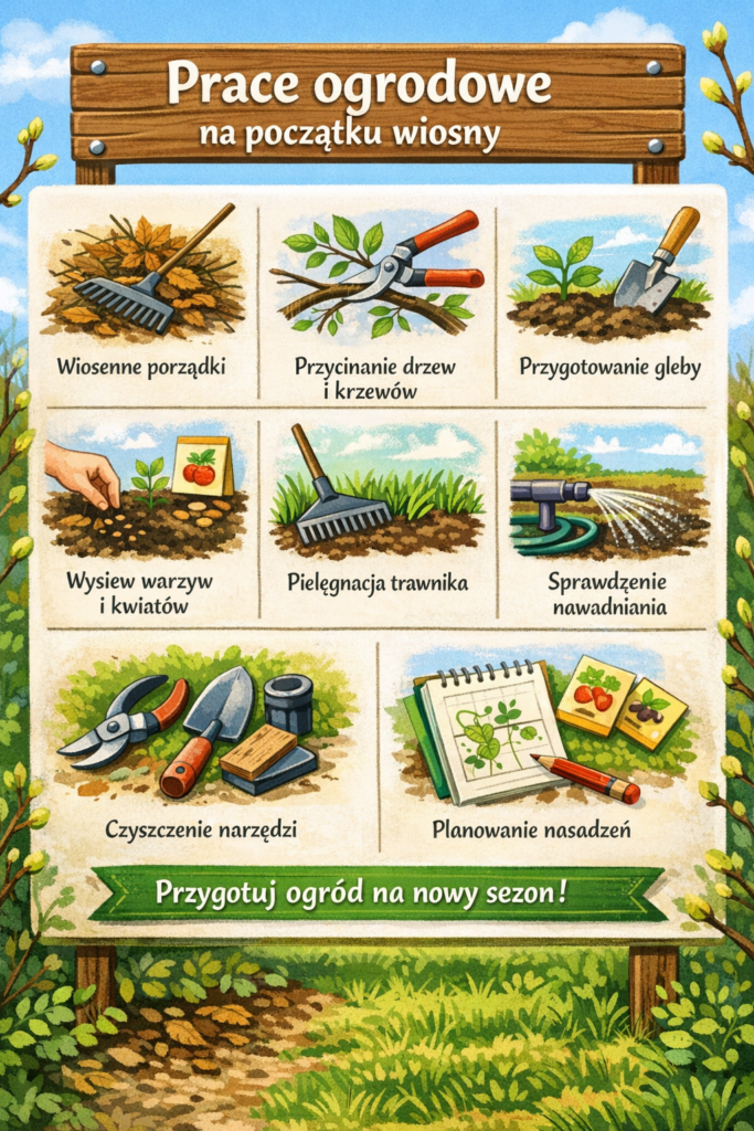 porządki w ogrodzie na wiosnę - infografika